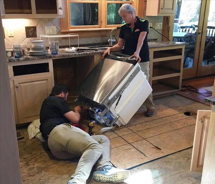 Removing dishwasher in kitchen