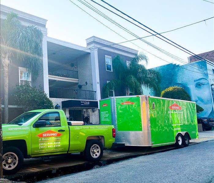 SERVPRO Truck in front of building